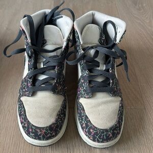 Nike Air Force ones with flowers